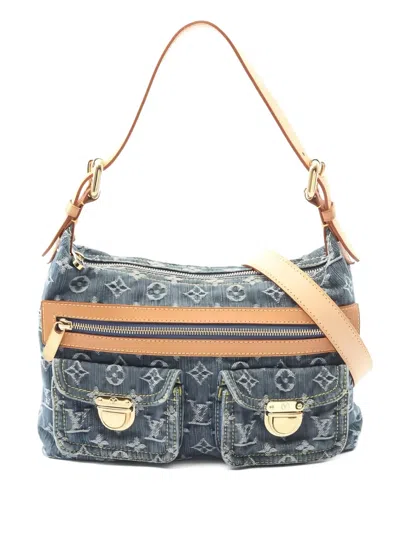 Pre-owned Louis Vuitton 2006 Monogram Buggy Pm Denim Shoulder Bag In Blue