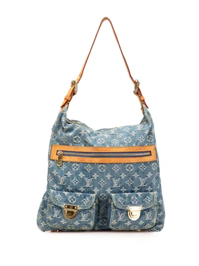 Pre-owned Louis Vuitton 2006 Monogram Denim Baggy Gm Shoulder Bag