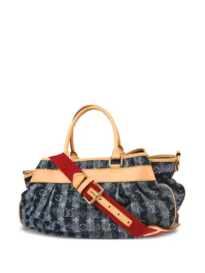 Pre-owned Louis Vuitton 2006 Monogram Denim Cabas Raye Tote Bag In Blue