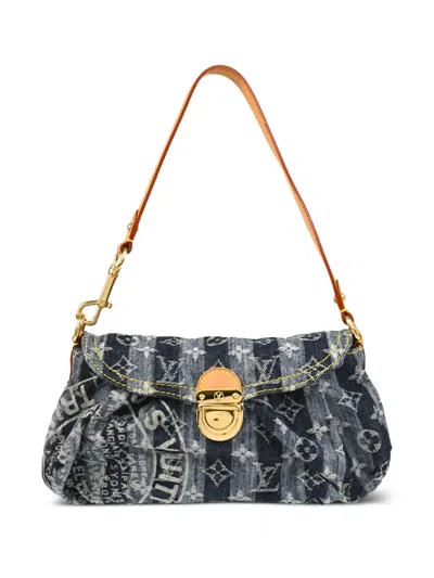Pre-owned Louis Vuitton 2006 Monogram Denim Pleaty Handbag In Blue