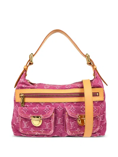 Pre-owned Louis Vuitton 2006 Monogram Denim Shoulder Bag In Pink
