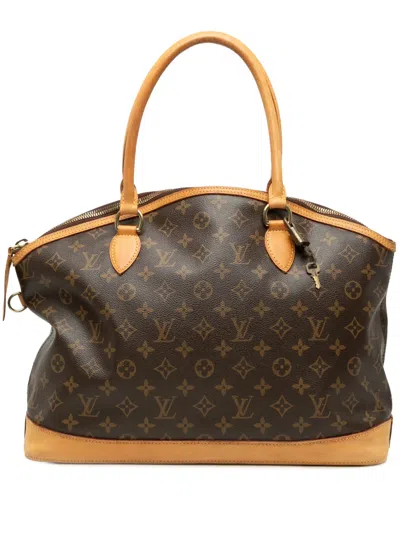 Pre-owned Louis Vuitton 2006 Monogram Lockit Horizontal Handbag In Brown