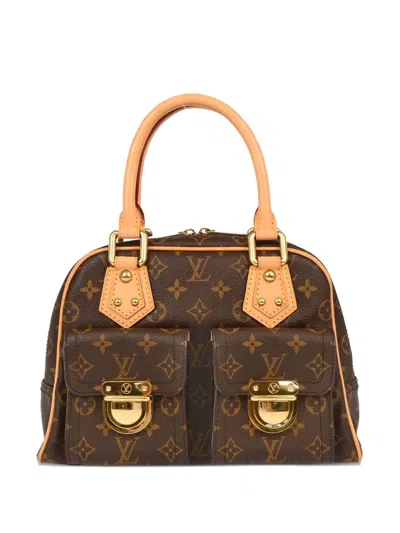 Pre-owned Louis Vuitton 2006 Monogram Manhattan Pm Handbag In Brown
