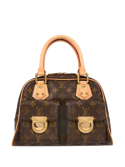 Pre-owned Louis Vuitton 2006 Monogram Manhattan Pm Handbag In Brown