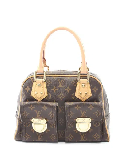Pre-owned Louis Vuitton 2006 Monogram Manhattan Pm Handbag In Brown