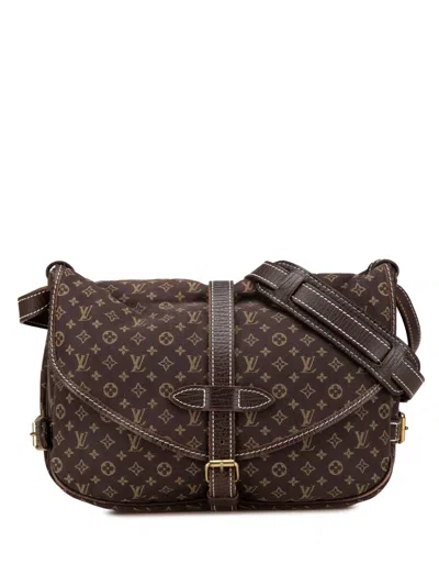 Pre-owned Louis Vuitton 2006 Monogram Mini Lin Saumur 30 Crossbody Bag In Brown