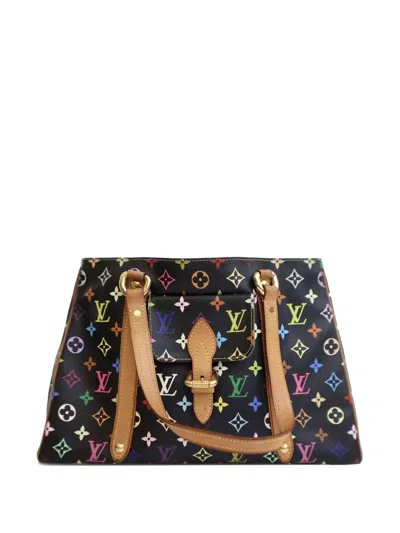 Pre-owned Louis Vuitton 2006 Monogram Multicolore Aurelia Mm Tote Bag In Black