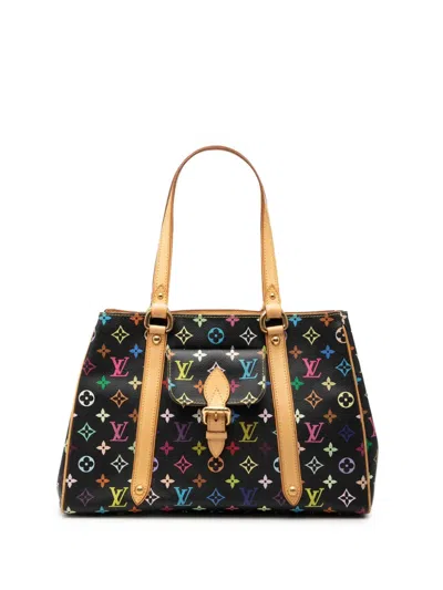 Pre-owned Louis Vuitton 2006 Monogram Multicolore Aurelia Mm Tote Bag In Black