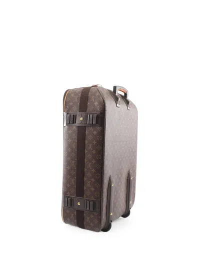 Pre-owned Louis Vuitton 2006 Monogram Pegas 65 Suitcase In Brown