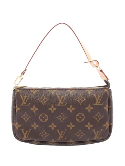 Pre-owned Louis Vuitton 2006 Monogram Pochette Accessoires Shoulder Bag In Brown