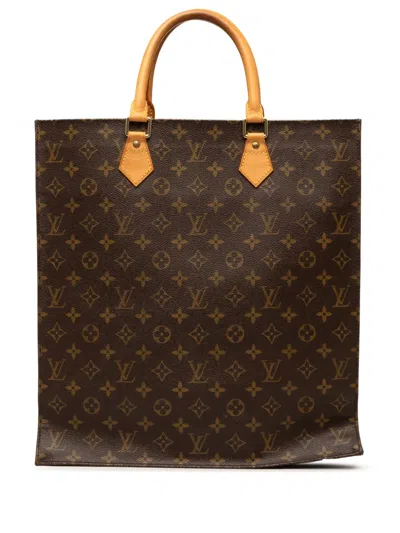 Pre-owned Louis Vuitton 2006 Monogram Sac Plat Tote Bag In Brown