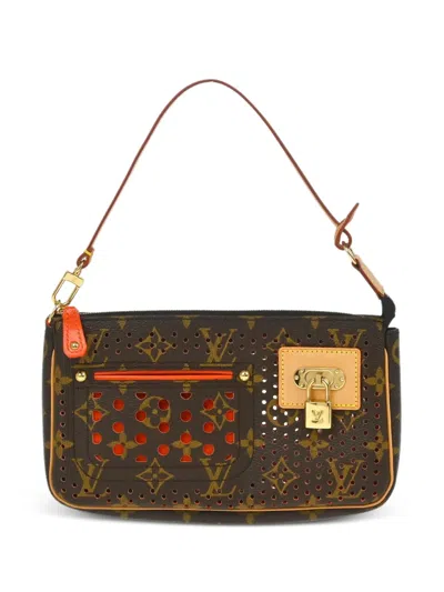 Pre-owned Louis Vuitton 2006 Perfo Pochette Accessoires Tote Bag In 褐色