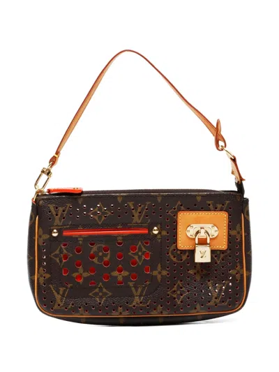 Pre-owned Louis Vuitton 2006 Perfo Pochette Accessory Shoulder Bag In Brown