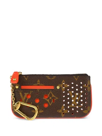 Pre-owned Louis Vuitton 2006 Perfo Pochette Cles Coin Wallet In 褐色