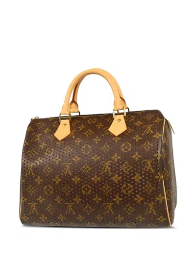 Pre-owned Louis Vuitton 2006 Perforated Speedy 30 Handbag In Brown