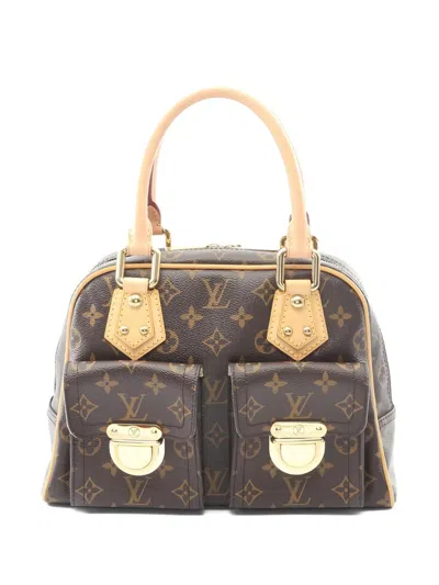Pre-owned Louis Vuitton 2006 Pm Manhattan Monogram Leather Handbag In Brown