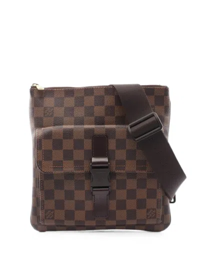 Pre-owned Louis Vuitton 2006 Pochette Melville Damier Ebene-canvas Messenger Bag In Brown