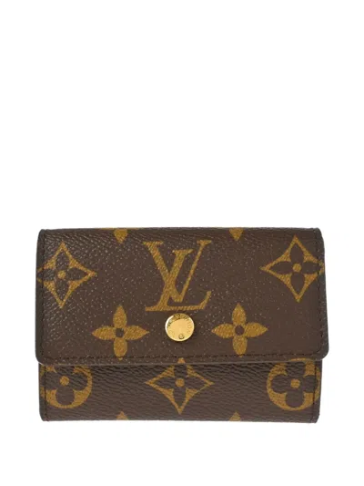 Pre-owned Louis Vuitton 2006 Porte Monnaie Plat Coin Case In Brown