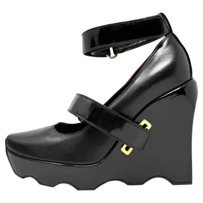 Pre-owned Louis Vuitton 2006 Runway Marc Jacobs Archive Wedge Maryjane Heels 37.5 In Black