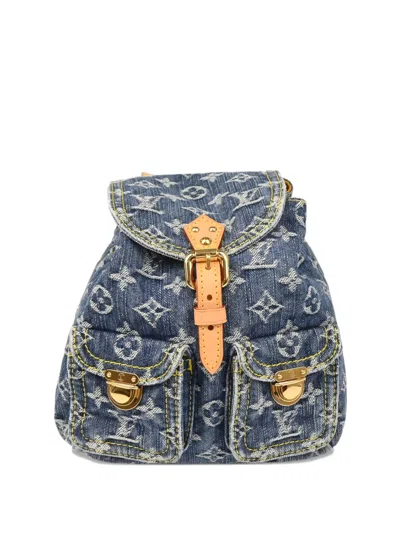 Pre-owned Louis Vuitton 2006 Sac A Dos Denim Backpack In Blue