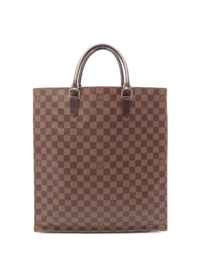 Louis Vuitton 2006 Sac Plat Damier Ebene Tote Bag In Blue