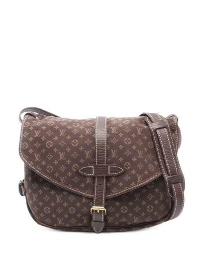 Louis Vuitton 2006 Saumur Monogram Mini Lin Shoulder Bag In Brown