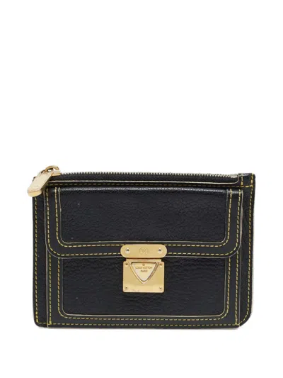 Pre-owned Louis Vuitton 2006 Suhali Leather Coin Purse In Black