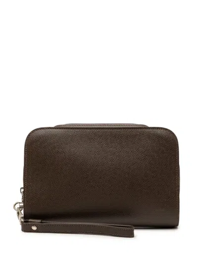 Pre-owned Louis Vuitton 2006 Taiga Pochette Baikal Clutch Bag In Brown