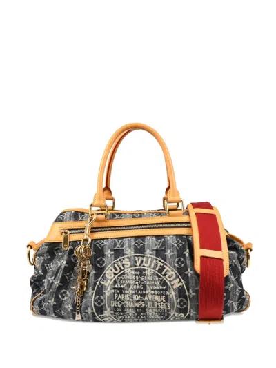 Pre-owned Louis Vuitton 2006s Cabas Raye Gm Tote Bag In Blue