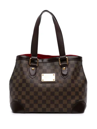 Pre-owned Louis Vuitton 2007-2014 Damier Ebene Hampstead Pm Tote Bag In Brown