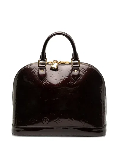 Pre-owned Louis Vuitton 2007-2014 Monogram Vernis Alma Pm Handbag In Purple