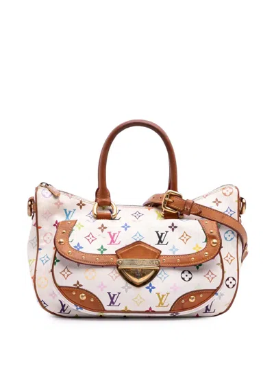 Pre-owned Louis Vuitton 2007-2015 Monogram Multicolore Rita Satchel In White