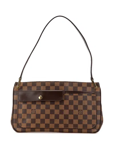 Pre-owned Louis Vuitton 2007-2024 Damier Ebene Aubagne Shoulder Bag In Brown