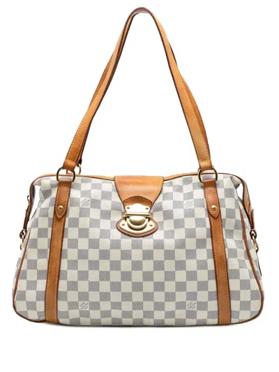 Pre-owned Louis Vuitton 2007-2025 Damier Azur Stresa Pm Shoulder Bag In White