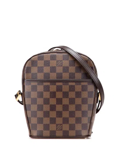 Pre-owned Louis Vuitton 2007-2025 Damier Ebene Ipanema Pm Crossbody Bag In Brown