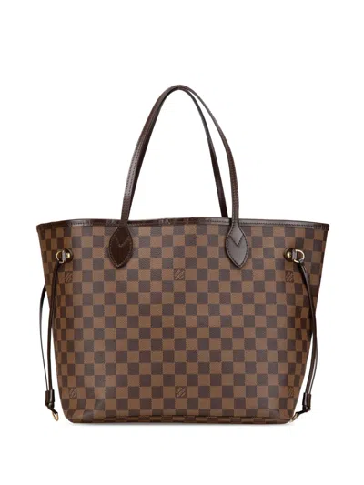 Pre-owned Louis Vuitton 2007-2025 Damier Ebene Neverfull Mm Tote Bag