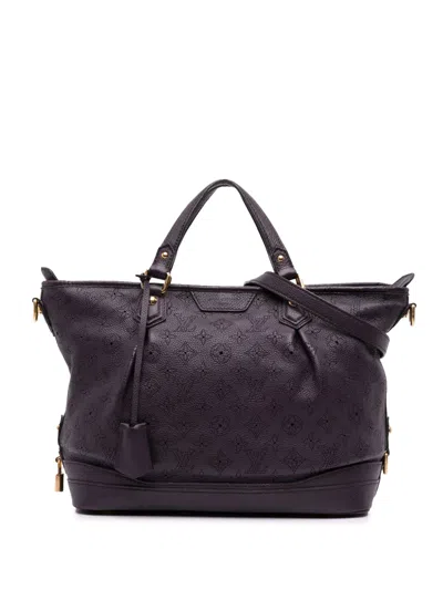 Pre-owned Louis Vuitton 2007-2025 Monogram Mahina Stellar Pm Satchel In Purple