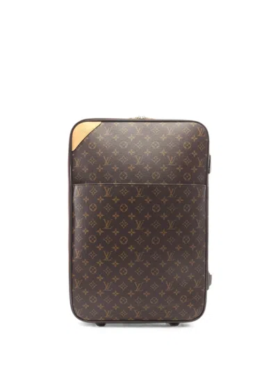 Pre-owned Louis Vuitton 2007 55 Pegas Monogram Canvas Suitcase In Brown