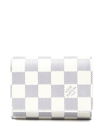 Pre-owned Louis Vuitton 2007 Damier Azur Canvas Wallet In White