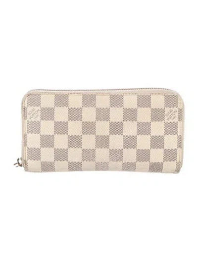 Pre-owned Louis Vuitton 2007 Damier Azur Pattern Zippy Wallet In Neutral