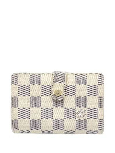 Pre-owned Louis Vuitton 2007 Damier Azur Portefeuille Viennois Small Wallets In White