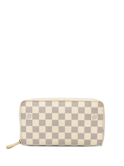 Pre-owned Louis Vuitton 2007 Damier Azur Zippy Organizer Wallet Long Wallets In White