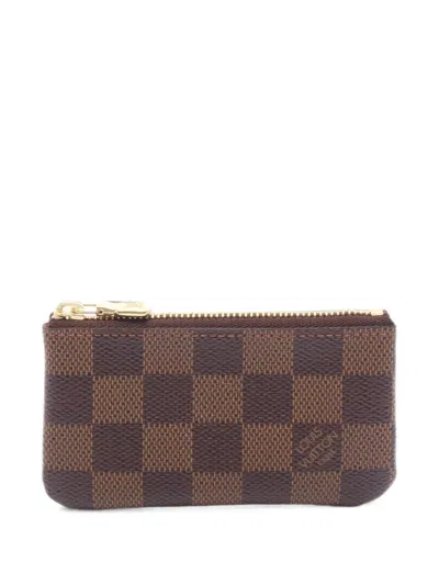 Pre-owned Louis Vuitton 2007 Damier Ebene Coin Purse In Brown