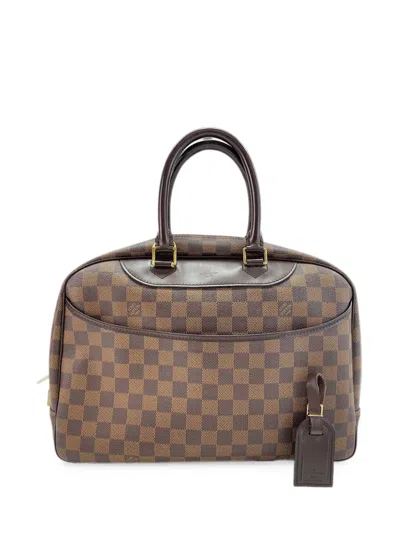 Pre-owned Louis Vuitton 2007 Damier Ebène Deauville Tote Bag In Brown