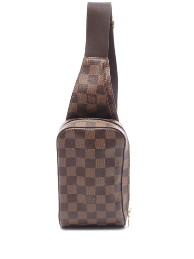 Pre-owned Louis Vuitton 2007 Damier Ebene Geronimos Crossbody Bag In Brown