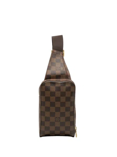 Pre-owned Louis Vuitton 2007 Damier Ebene Geronimos Crossbody Bag In Brown