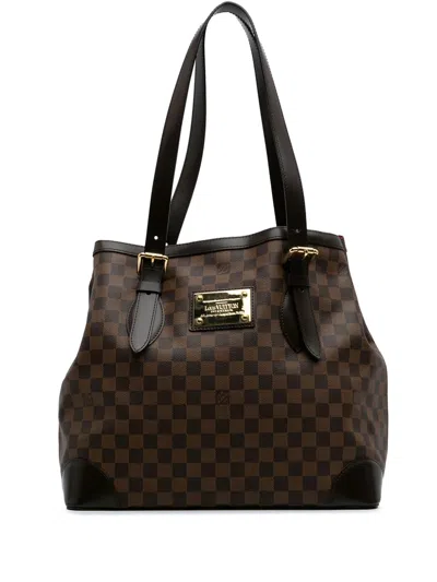 Pre-owned Louis Vuitton 2007 Damier Ebene Hampstead Gm Tote Bag In Brown