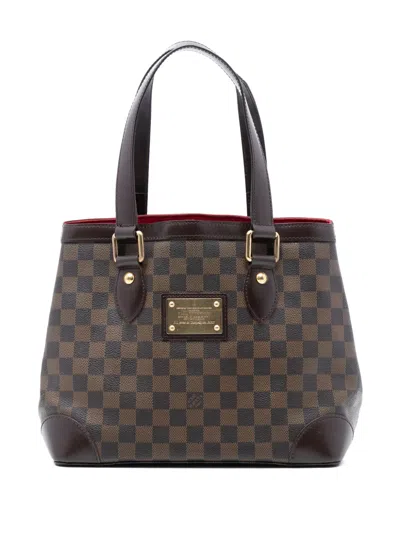 Pre-owned Louis Vuitton 2007 Damier Ebene Hampstead Pm Tote Bag In Brown