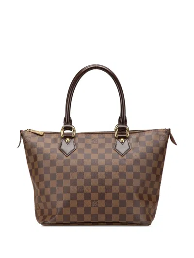 Pre-owned Louis Vuitton 2007 Damier Ebene Saleya Pm Handbag In Brown