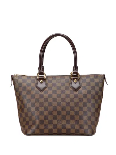 Pre-owned Louis Vuitton 2007 Damier Ebene Saleya Pm Handbag In Brown